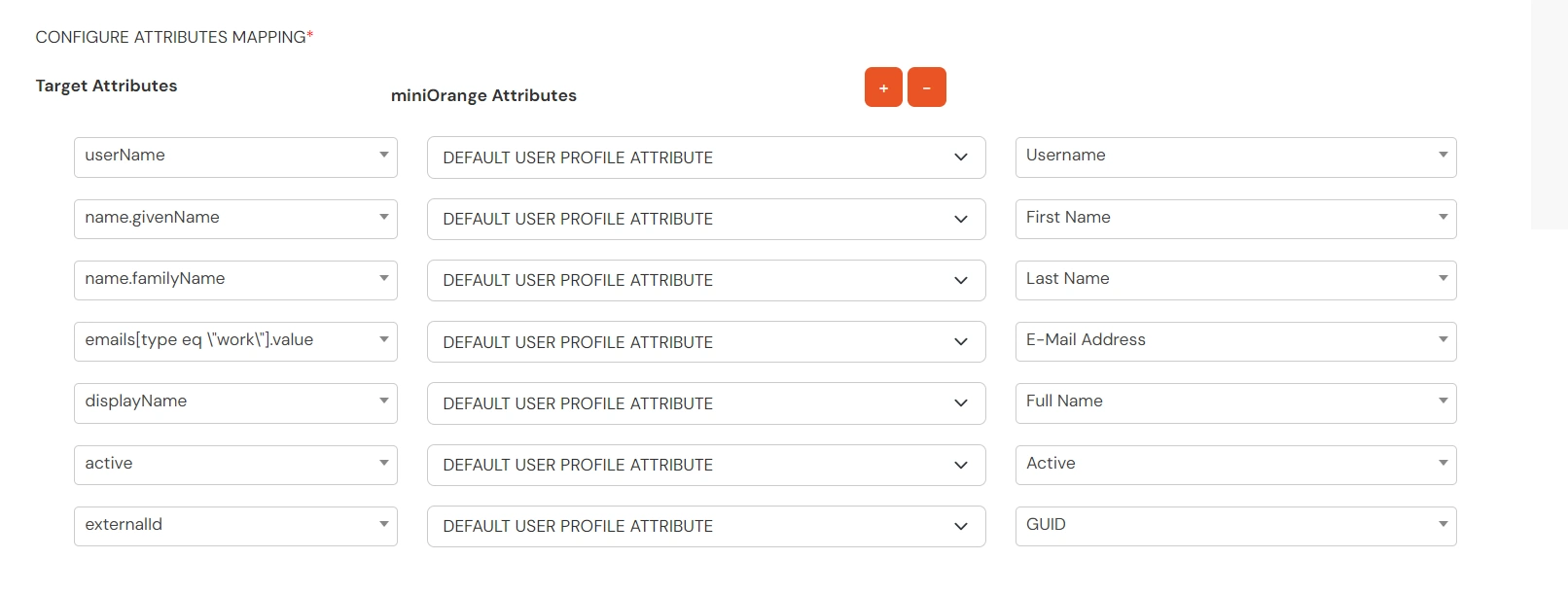 SCIM Provisioning: Configure attribute mapping