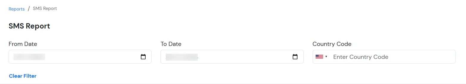 miniOrange Identity Platform Admin Handbook: Enter From and To date to check all the SMS Report