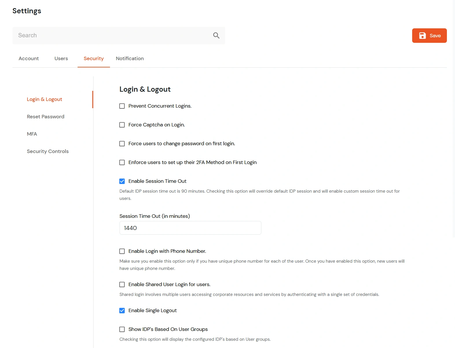 IDP product global setting