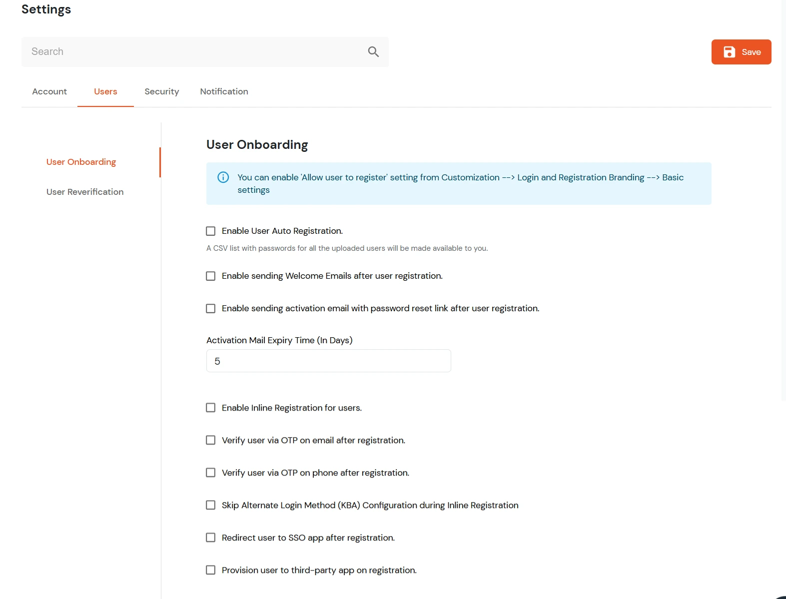 IDP product global setting