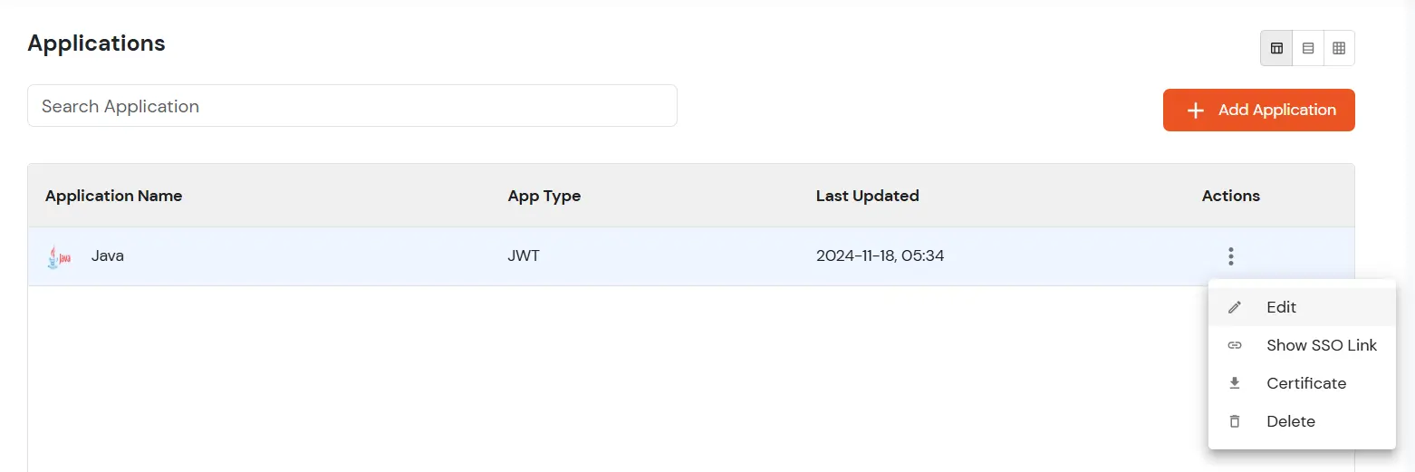 Java Single Sign-On (SSO) Edit JWT Application