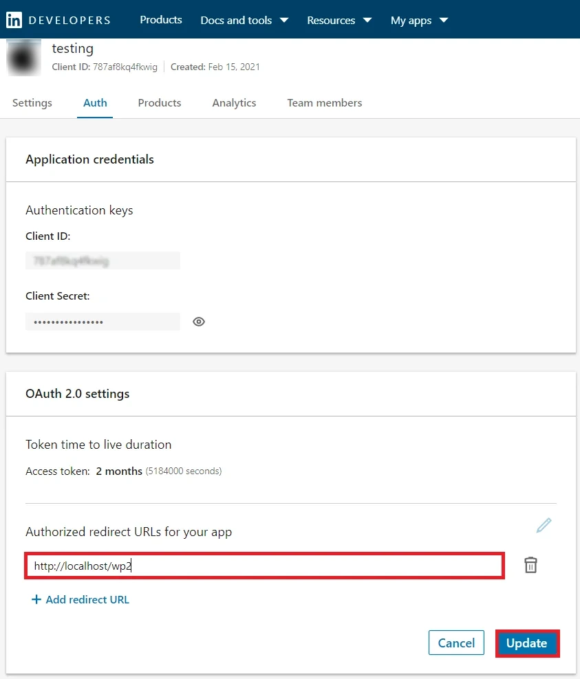 WinformsSSO: oauth sso linkedin redirect url