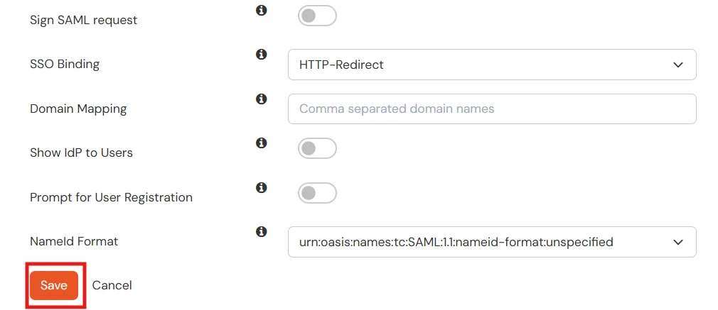 Azure B2C as IDP: Click Save