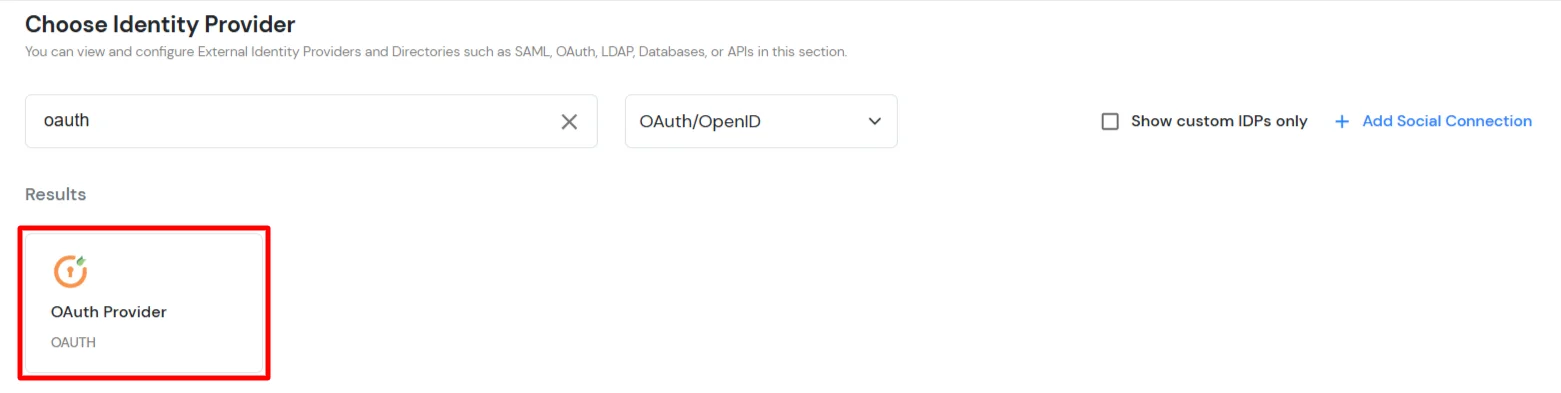 Salesforce IDP: Search OAuth Provider