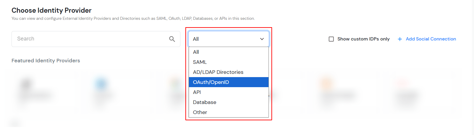 Select OAuth to setup Ghost as IDP : Select OAuth 2.0