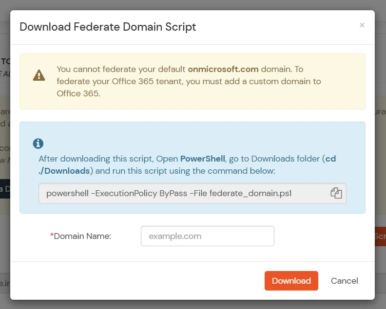 Microsoft Teams SSO Single Sign-On (SSO) Download Federate Domain Script