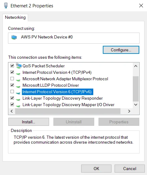 On-Premise IDP Server Disable IPv6 on Windows
