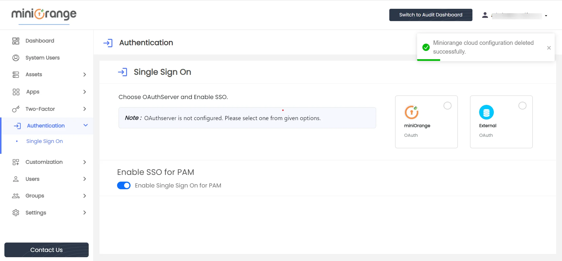 Privileged Access Management Admin Handbook: After Reset Process Users will be redirected on Single Sign-On page