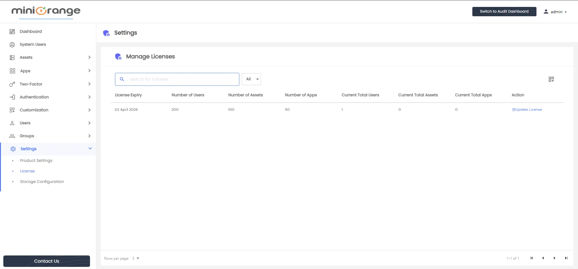 Privileged Access Management Admin Handbook: Check Update License from the License Page