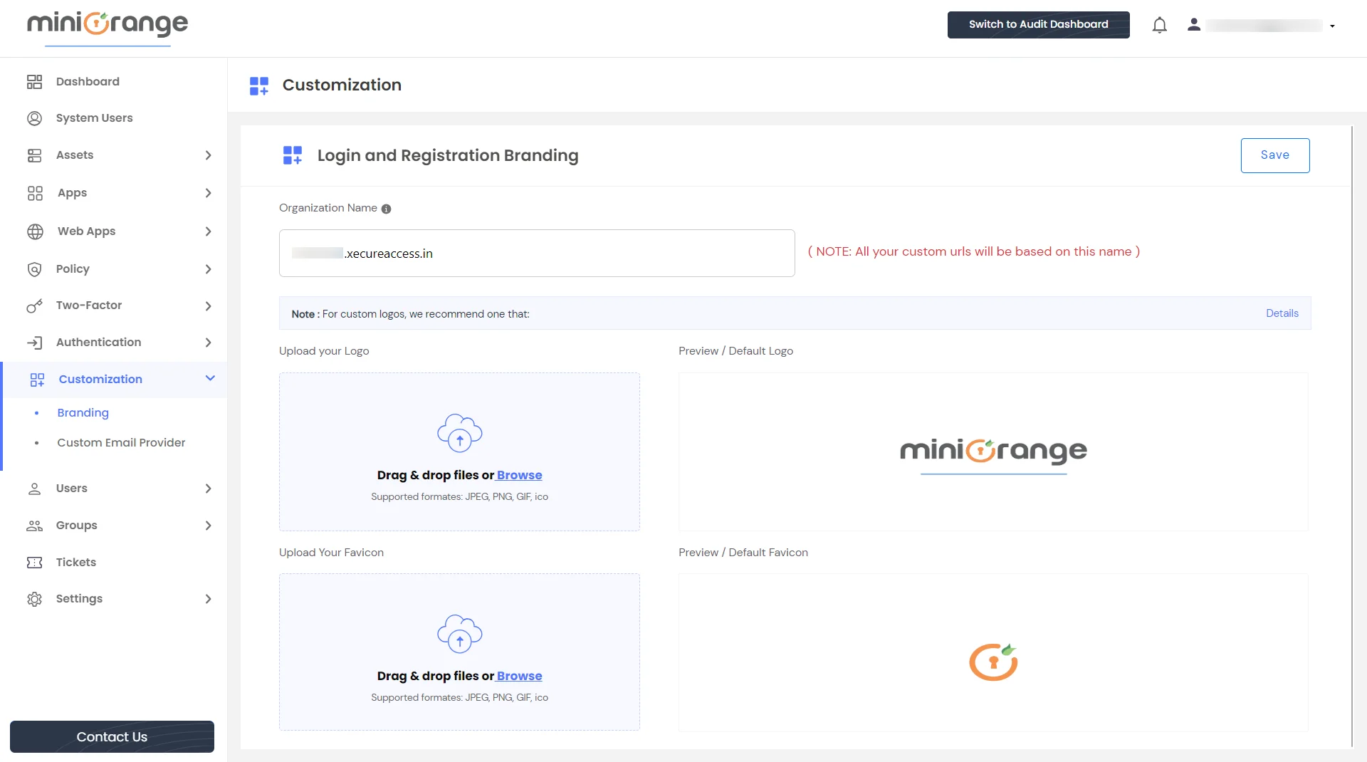 Privileged Access Management Admin Handbook: Login and Registration Branding page