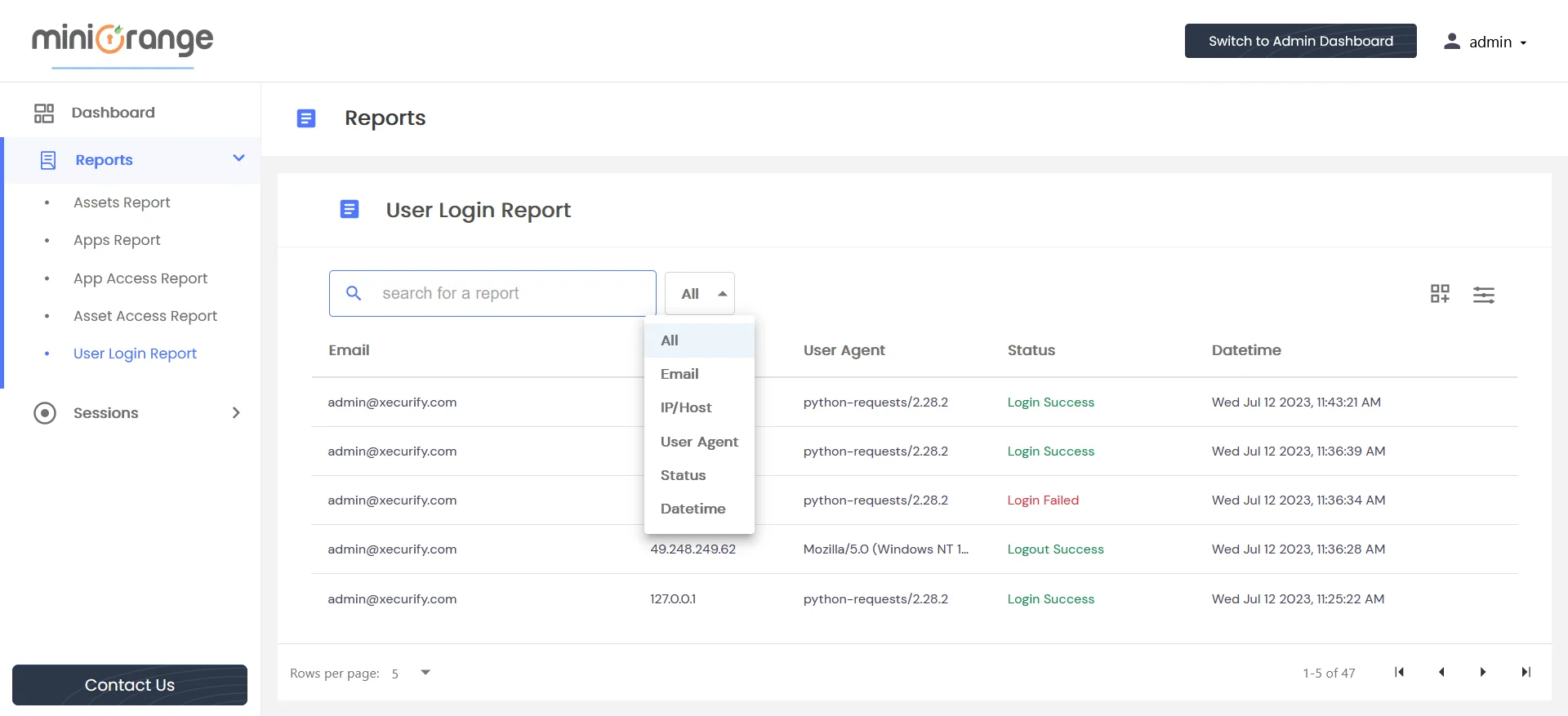 Privileged Access Management Admin Handbook: To find specific users, administrator can utilize the search functionality