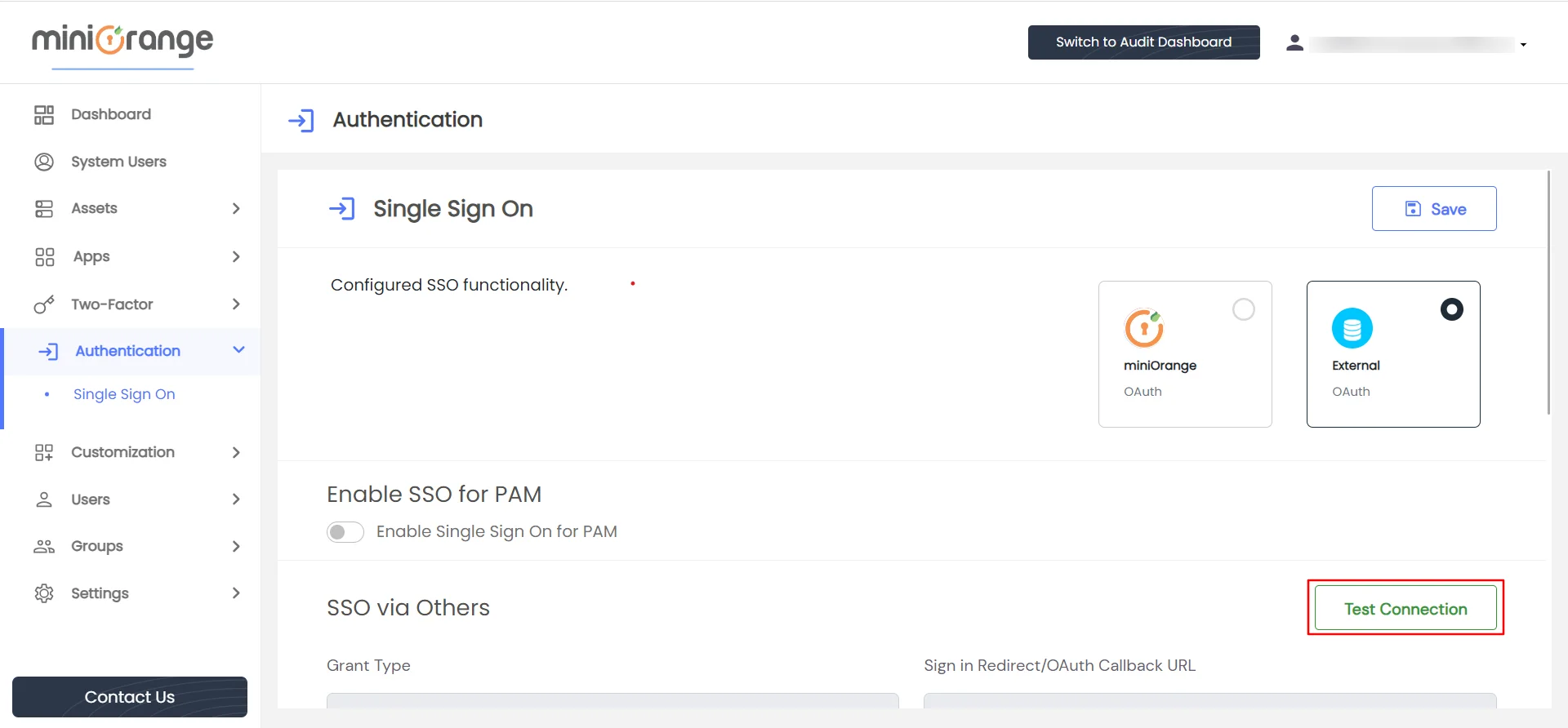 Privileged Access Management Admin Handbook: Once save the configuration, you will visible the Test Connection button