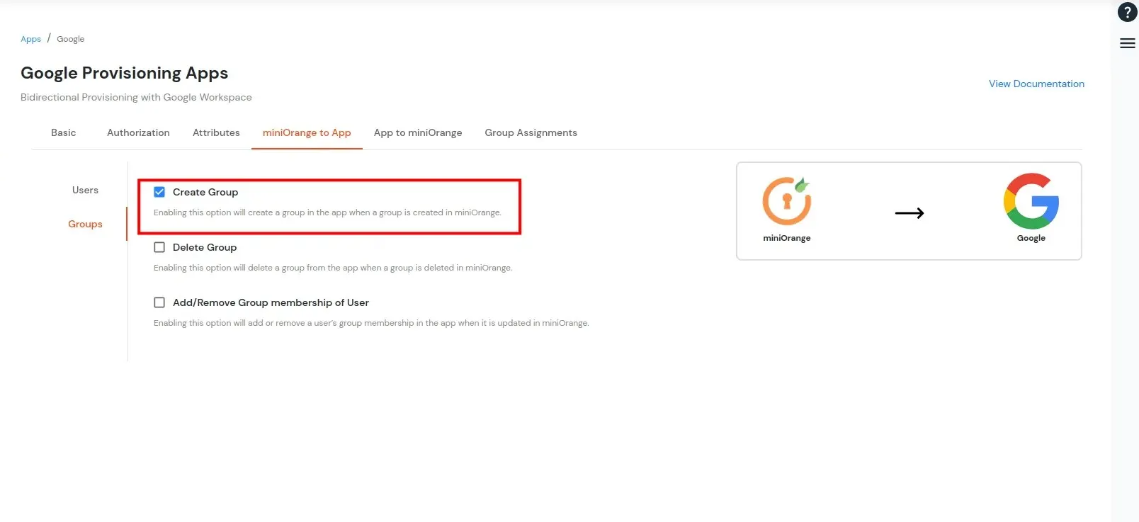 Google Apps Provisioning : Create group options