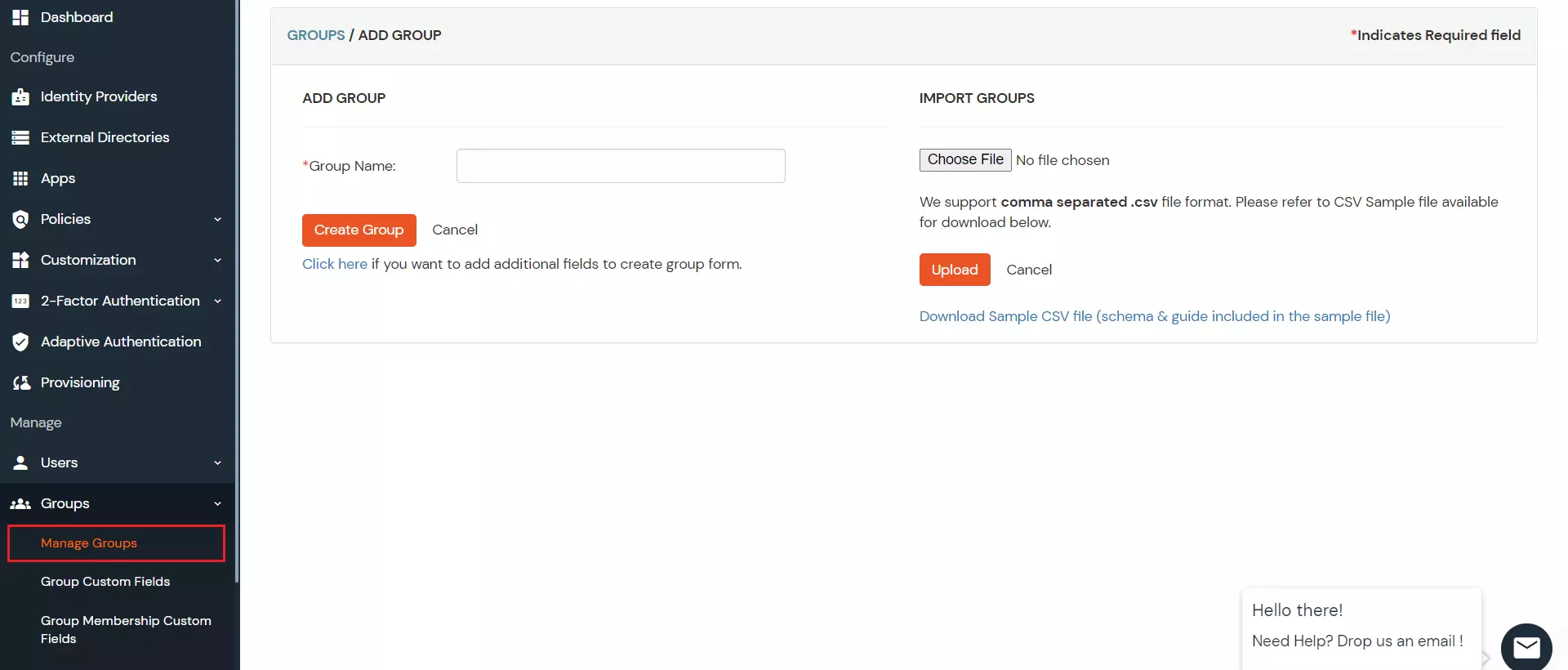 WordPress provisioning create group