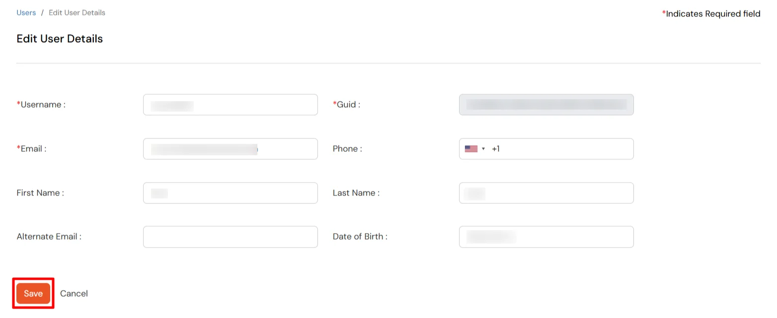 Editing user details for provisioning in miniOrange portal