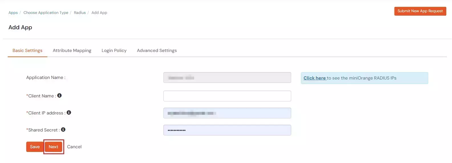 Two-Factor authentication for Meraki Client VPN  : Add Radius Client