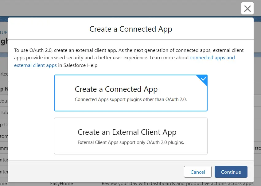 Configuring Salesforce as IdP : New Connected app