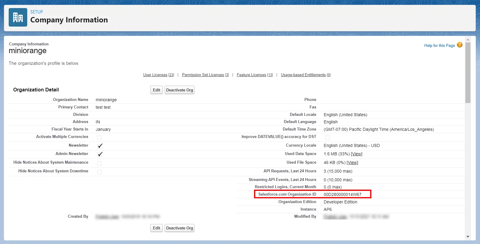 Salesforce 2FA/MFA : copy organization id