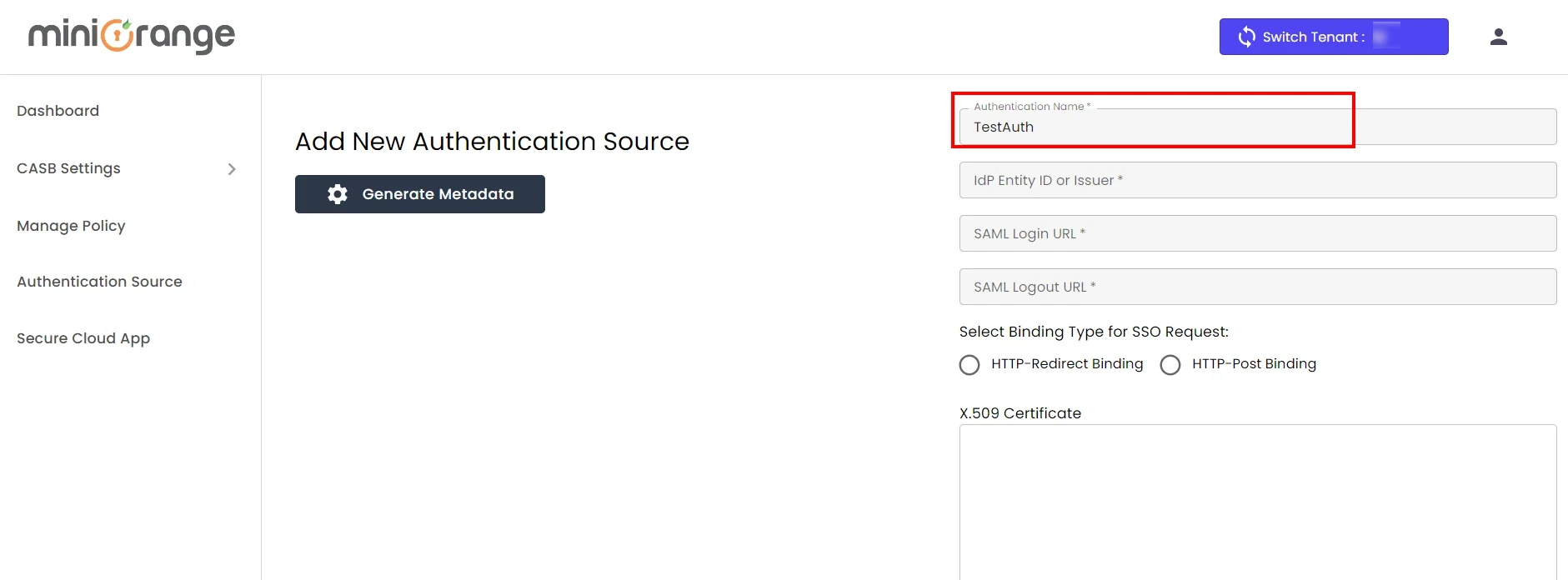 SAML Authentication with Cloud Access Security Broker (CASB) SAML