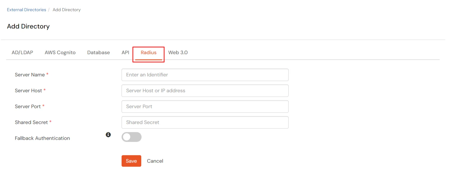 miniOrange Identity Platform Partner Portal Handbook: Select Radius