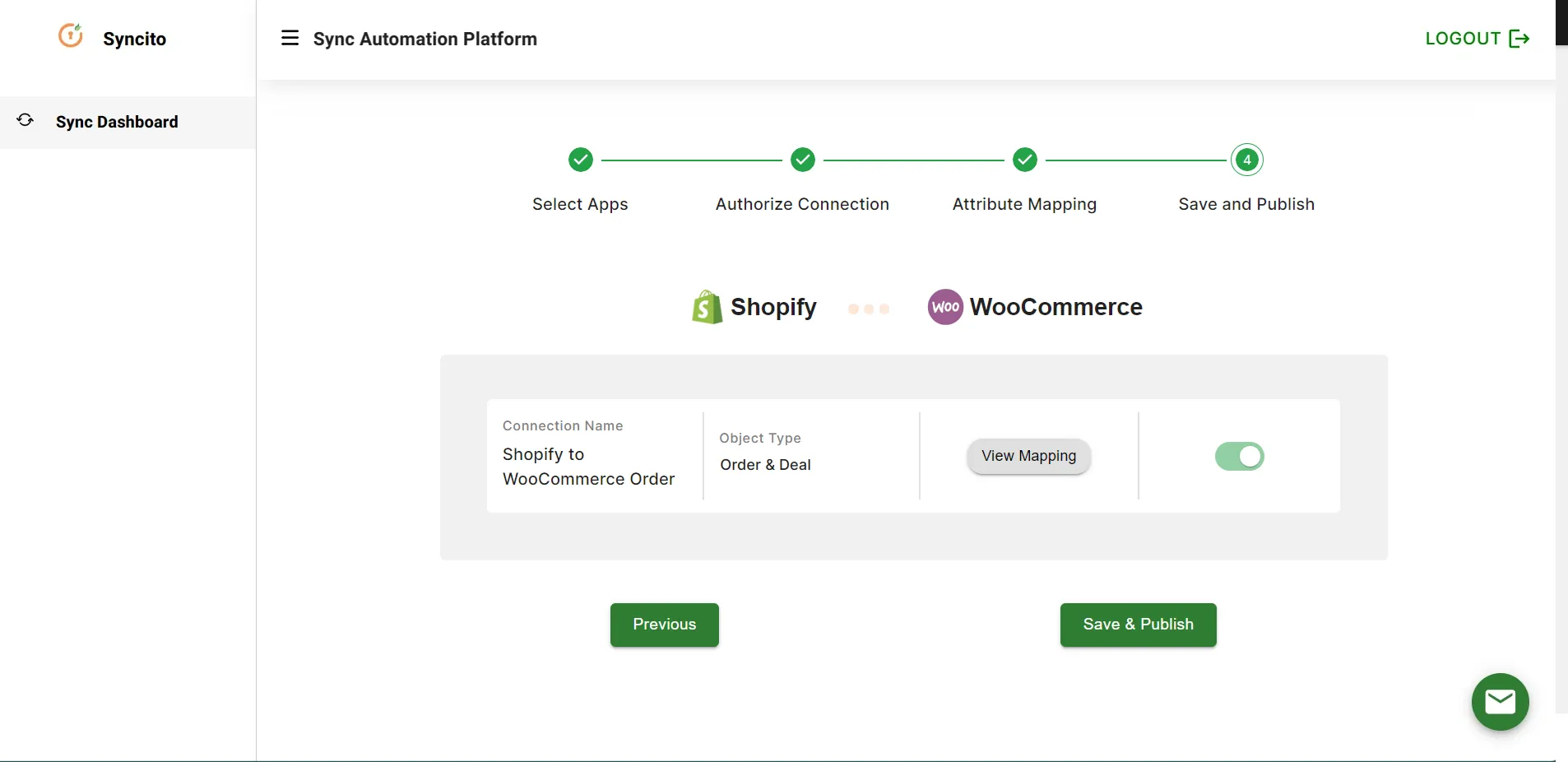 Shopify Woocommerce Integration - order save & publish