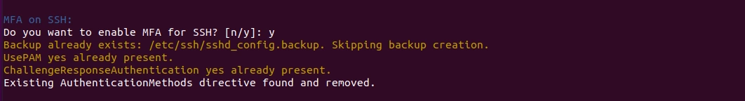 Ubuntu 2FA: Enable the MFA on SSH login