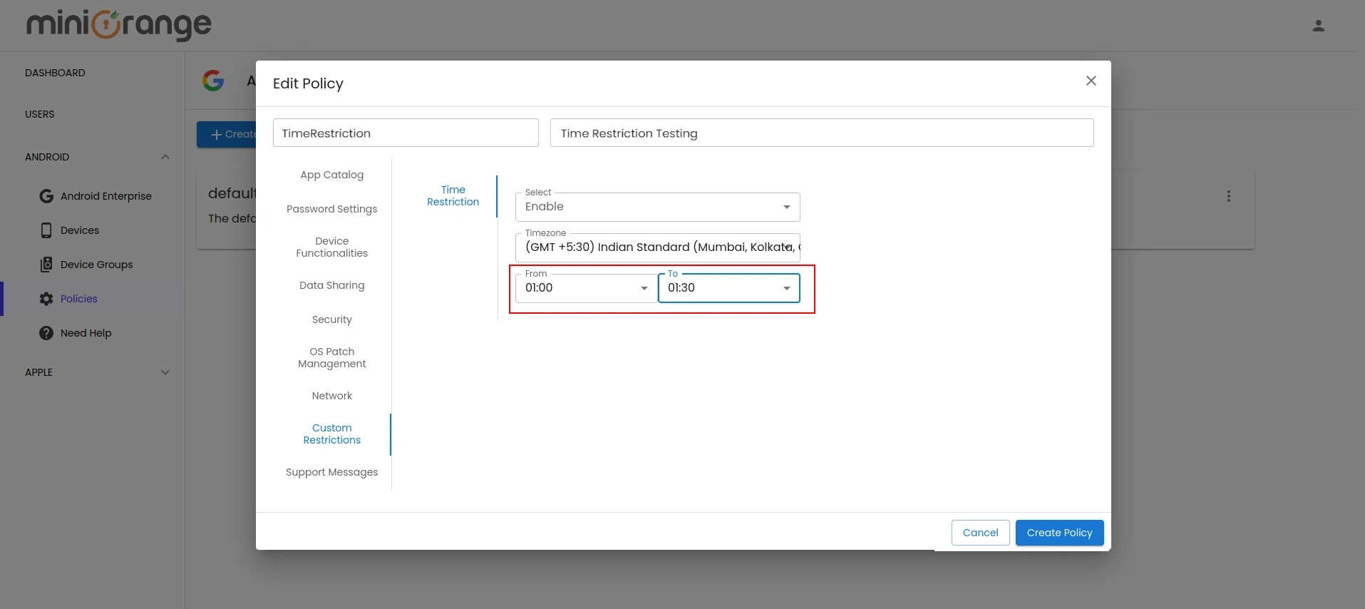 setup Google Workspace mdm- add the time