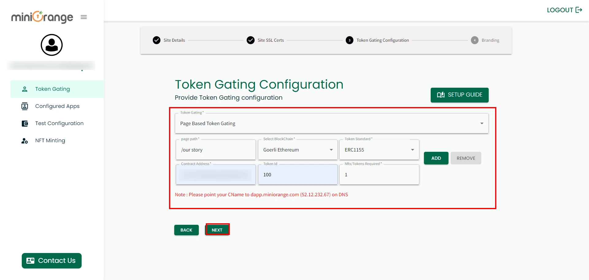 pagetoken gating