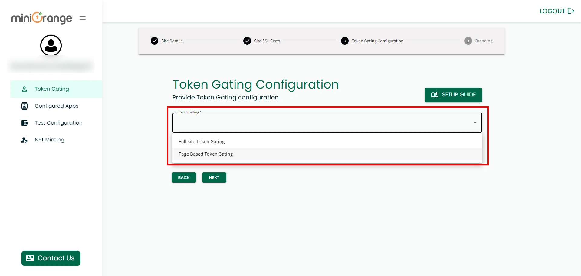 token gating configuration