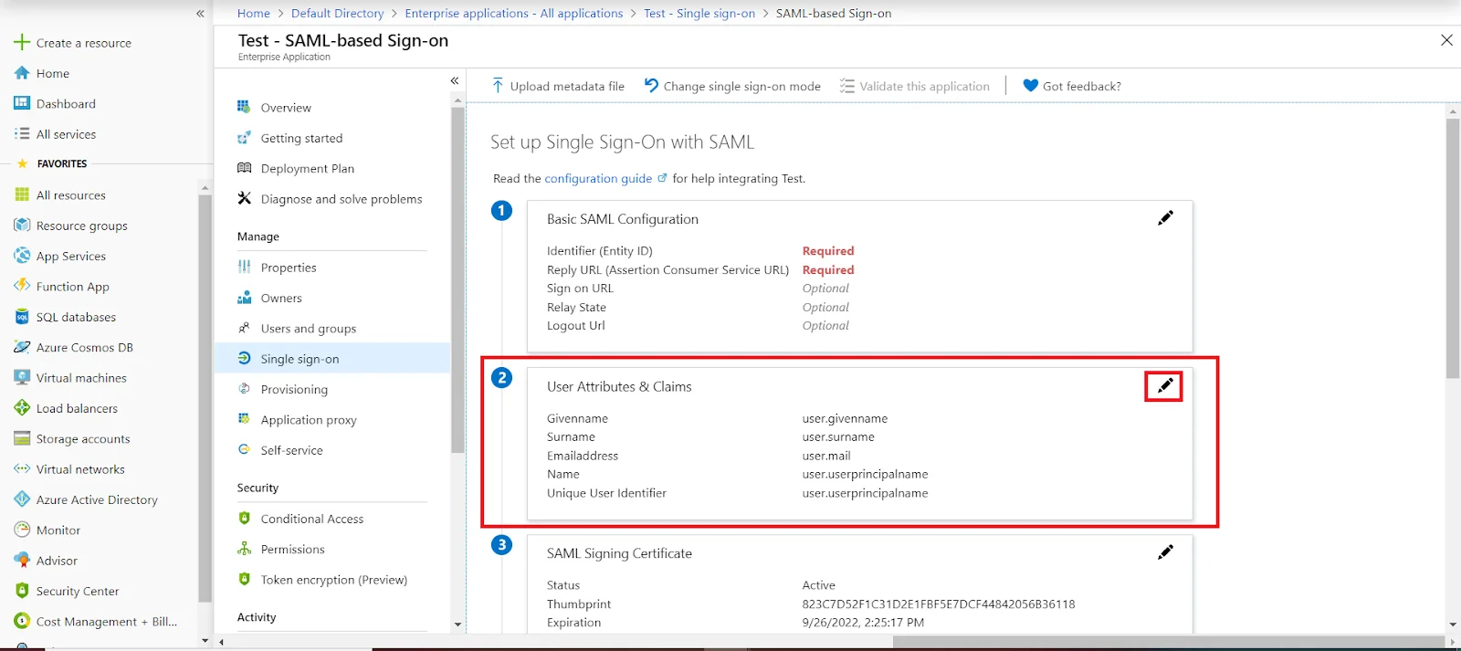 Webflow Microsoft Entra ID: Microsoft Entra ID sso Attributes tab