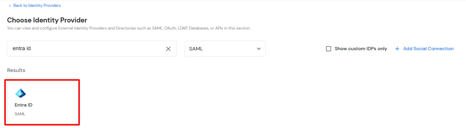 Azure AD as IDP: Search Entra ID