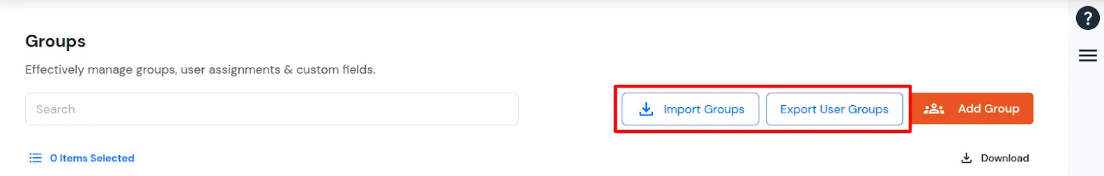 miniOrange Identity Platform Admin Handbook: Import Groups, Export User Groups