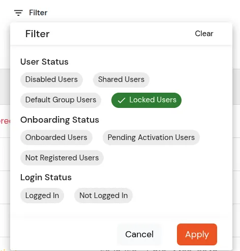 miniOrange Identity Platform Admin Handbook: Select Filter